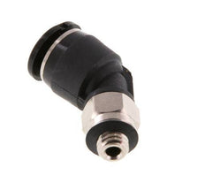 6mm x M 5 45deg Elbow Push-in Fitting with Male Threads Brass/PBT NBR Compact Design