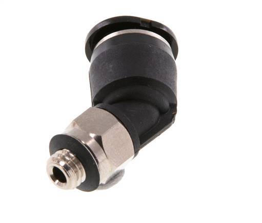 6mm x M 5 45deg Elbow Push-in Fitting with Male Threads Brass/PBT NBR Compact Design