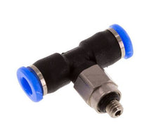 3mm x M 3 Inline Tee Push-in Fitting with Male Threads Steel/PBT NBR Rotatable Compact Design [2 Pieces]