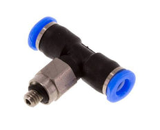 3mm x M 3 Inline Tee Push-in Fitting with Male Threads Steel/PBT NBR Rotatable Compact Design [2 Pieces]