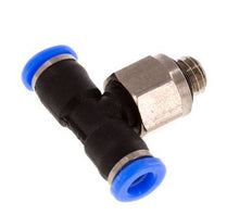 3mm x M 5 Inline Tee Push-in Fitting with Male Threads Brass/PBT NBR Rotatable Compact Design [2 Pieces]