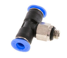 4mm x M 5 Inline Tee Push-in Fitting with Male Threads Brass/PBT NBR Rotatable Compact Design [2 Pieces]