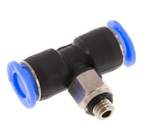 6mm x M 5 Inline Tee Push-in Fitting with Male Threads Brass/PBT NBR Rotatable Compact Design [2 Pieces]