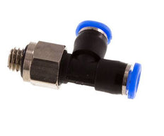 3mm x M 5 Right Angle Tee Push-in Fitting with Male Threads Brass/PBT NBR Rotatable Compact Design [2 Pieces]