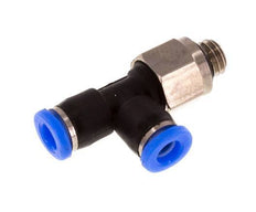 3mm x M 5 Right Angle Tee Push-in Fitting with Male Threads Brass/PBT NBR Rotatable Compact Design [2 Pieces]