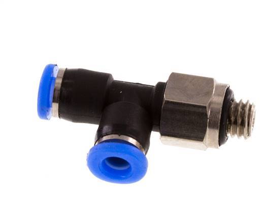 3mm x M 5 Right Angle Tee Push-in Fitting with Male Threads Brass/PBT NBR Rotatable Compact Design [2 Pieces]