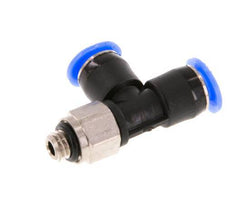 4mm x M 5 Right Angle Tee Push-in Fitting with Male Threads Brass/PBT NBR Rotatable Compact Design [2 Pieces]