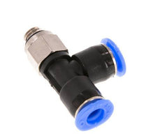 4mm x M 5 Right Angle Tee Push-in Fitting with Male Threads Brass/PBT NBR Rotatable Compact Design [2 Pieces]