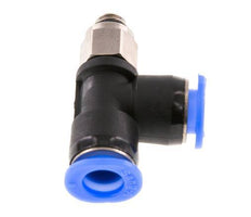 6mm x M 5 Right Angle Tee Push-in Fitting with Male Threads Brass/PBT NBR Rotatable Compact Design [2 Pieces]