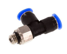 4mm x M 6 Right Angle Tee Push-in Fitting with Male Threads Brass/PBT NBR Rotatable Compact Design [2 Pieces]