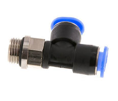4mm x R1/8'' Right Angle Tee Push-in Fitting with Male Threads Brass/PBT NBR Rotatable Compact Design [2 Pieces]