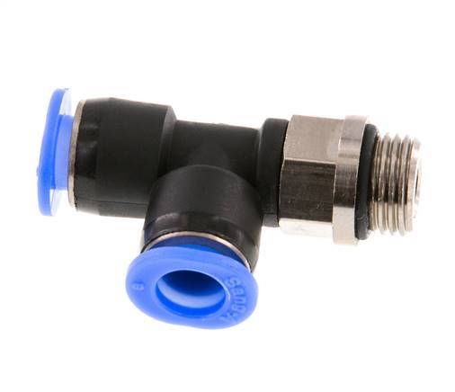 4mm x R1/8'' Right Angle Tee Push-in Fitting with Male Threads Brass/PBT NBR Rotatable Compact Design [2 Pieces]
