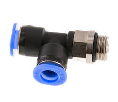4mm x R1/8'' Right Angle Tee Push-in Fitting with Male Threads Brass/PBT NBR Rotatable Compact Design [2 Pieces]