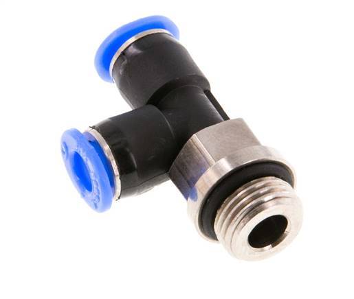 4mm x G1/8'' Right Angle Tee Push-in Fitting with Male Threads Brass/PBT NBR Rotatable Compact Design [2 Pieces]