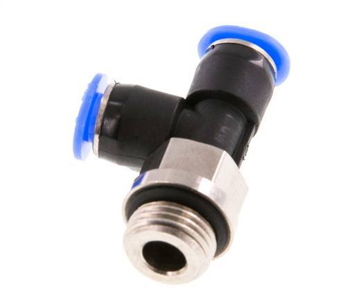 4mm x G1/8'' Right Angle Tee Push-in Fitting with Male Threads Brass/PBT NBR Rotatable Compact Design [2 Pieces]