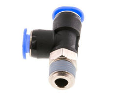 6mm x R1/8'' Right Angle Tee Push-in Fitting with Male Threads Brass/PBT NBR Rotatable Compact Design [2 Pieces]