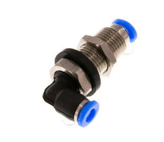 3mm 90deg Elbow Push-in Fitting Steel/PBT NBR Bulkhead Compact Design [2 Pieces]