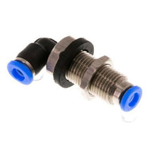 3mm 90deg Elbow Push-in Fitting Steel/PBT NBR Bulkhead Compact Design [2 Pieces]