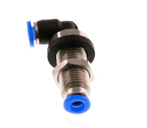 3mm 90deg Elbow Push-in Fitting Steel/PBT NBR Bulkhead Compact Design [2 Pieces]