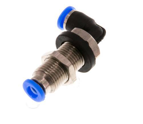 3mm 90deg Elbow Push-in Fitting Steel/PBT NBR Bulkhead Compact Design [2 Pieces]