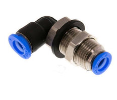 6mm 90deg Elbow Push-in Fitting Brass/PBT NBR Bulkhead Compact Design [2 Pieces]