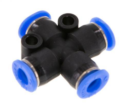 4mm Cross Push-in Fitting PA 66 NBR Compact Design [2 Pieces]