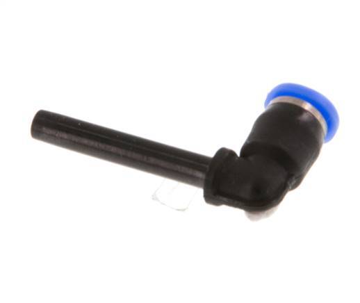 3mm x 3mm 90deg Elbow Push-in Fitting with Plug-in PBT NBR Compact Design [2 Pieces]