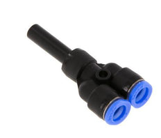 6mm x 6mm Y Push-in Fitting with Plug-in PBT NBR Compact Design [2 Pieces]