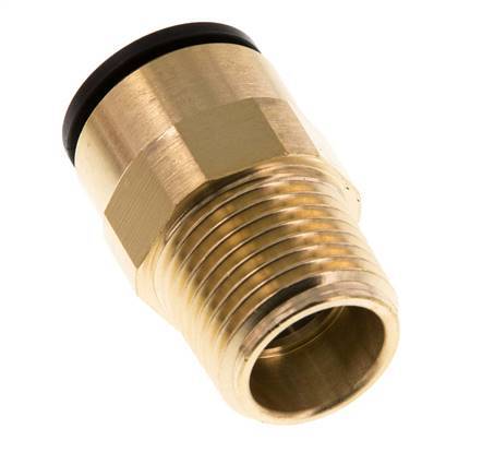 15mm x R1/2'' Push-in Fitting with Male Threads Brass/POM NBR