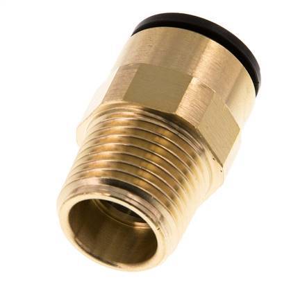 15mm x R1/2'' Push-in Fitting with Male Threads Brass/POM NBR