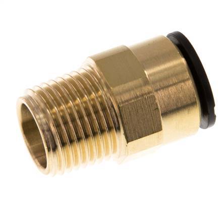 15mm x R1/2'' Push-in Fitting with Male Threads Brass/POM NBR