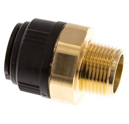 28mm x R1'' Push-in Fitting with Male Threads Brass/POM NBR