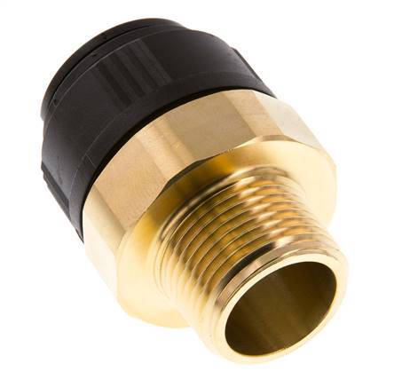 28mm x R1'' Push-in Fitting with Male Threads Brass/POM NBR