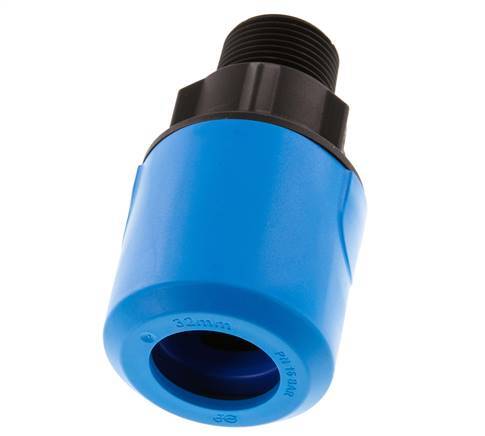 32mm x R1'' Push-in Fitting with Male Threads POM/PA NBR