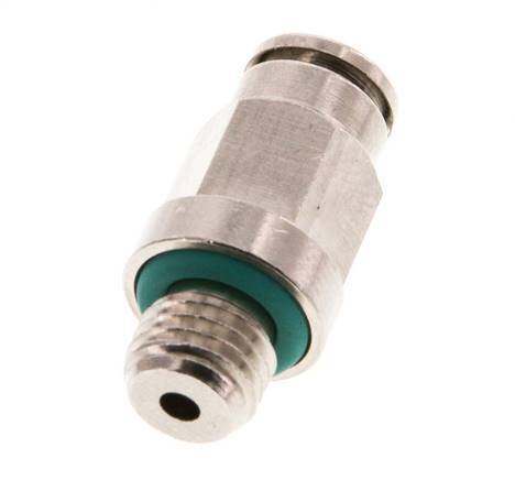 4mm x M 8 x 1 Push-in Fitting with Male Threads Brass FKM [2 Pieces]
