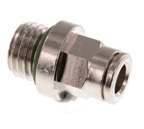 6mm x M 12 x 1.5 Push-in Fitting with Male Threads Brass FKM [2 Pieces]