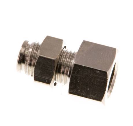4mm x G1/8'' Push-in Fitting with Female Threads Brass NBR Bulkhead [2 Pieces]