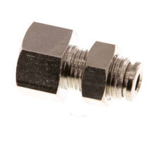 4mm x G1/8'' Push-in Fitting with Female Threads Brass NBR Bulkhead [2 Pieces]