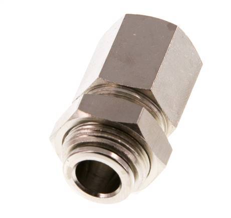 8mm x G1/4'' Push-in Fitting with Female Threads Brass NBR Bulkhead