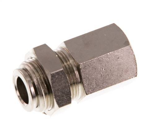 8mm x G1/4'' Push-in Fitting with Female Threads Brass NBR Bulkhead