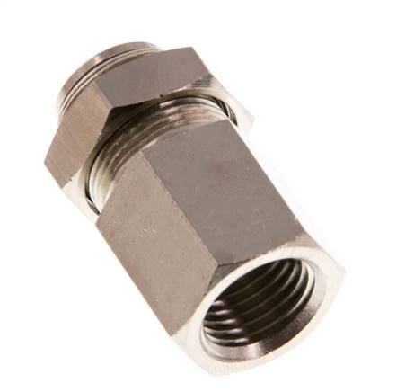 8mm x G1/4'' Push-in Fitting with Female Threads Brass NBR Bulkhead