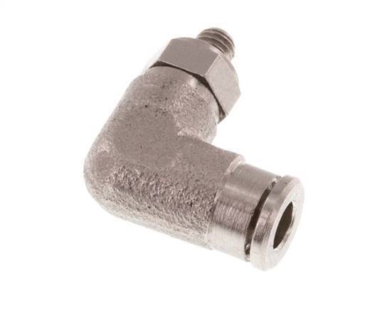 3mm x M 3 90deg Elbow Push-in Fitting with Male Threads Brass NBR Rotatable