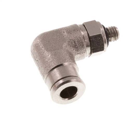3mm x M 3 90deg Elbow Push-in Fitting with Male Threads Brass NBR Rotatable