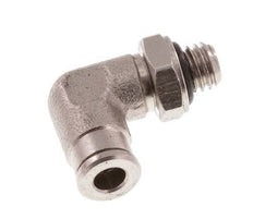 3mm x M 5 90deg Elbow Push-in Fitting with Male Threads Brass NBR Rotatable