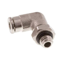 3mm x M 5 90deg Elbow Push-in Fitting with Male Threads Brass NBR Rotatable