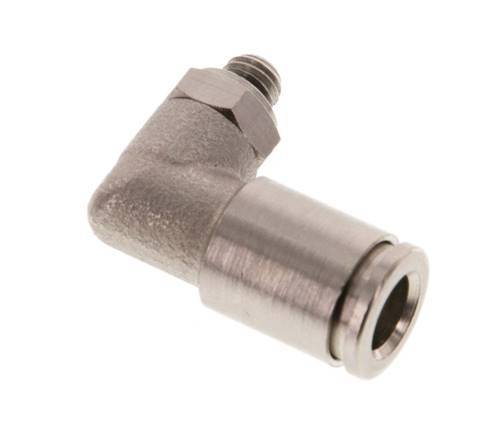 6mm x M 5 90deg Elbow Push-in Fitting with Male Threads Brass NBR Rotatable [2 Pieces]