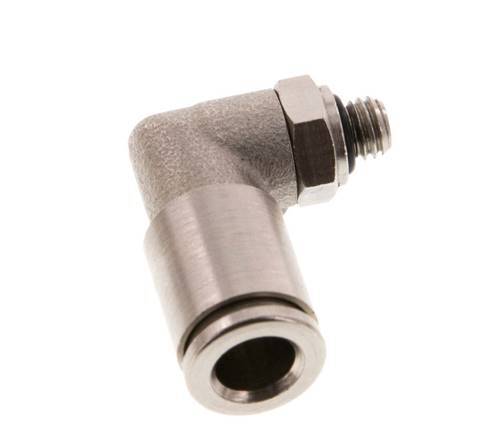 6mm x M 5 90deg Elbow Push-in Fitting with Male Threads Brass NBR Rotatable [2 Pieces]