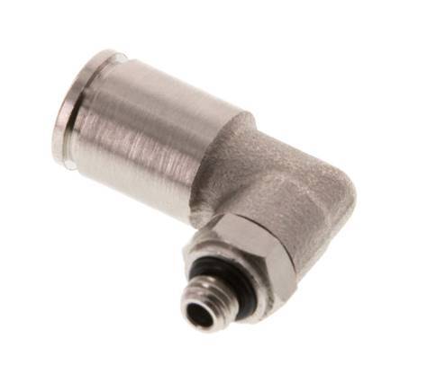 6mm x M 5 90deg Elbow Push-in Fitting with Male Threads Brass NBR Rotatable [2 Pieces]