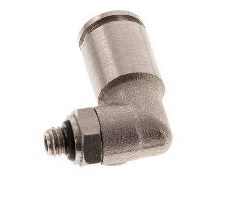 6mm x M 5 90deg Elbow Push-in Fitting with Male Threads Brass NBR Rotatable [2 Pieces]