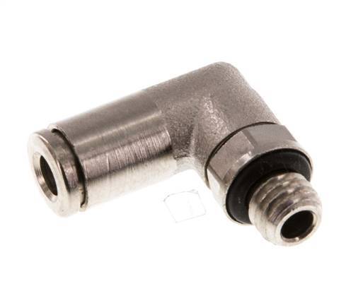 4mm x M 7 90deg Elbow Push-in Fitting with Male Threads Brass NBR Rotatable [2 Pieces]